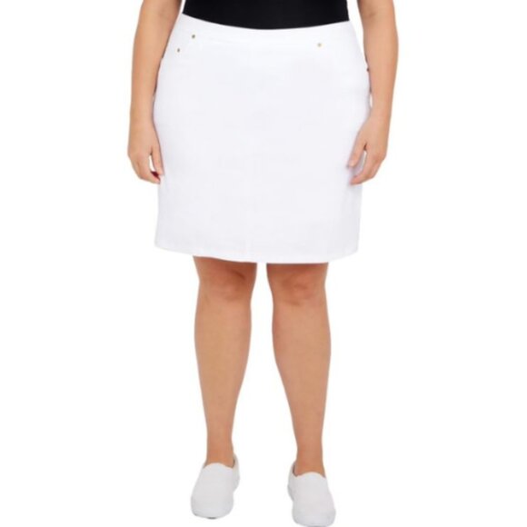 Hearts of Palm Women's Essential Solid Tech Stretch Skort White Size 24W NWT - Picture 1 of 7